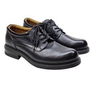 Men’s Black Leather Lace Up Dress Shoes Comfort Oxford Size 9M W.H. Prescott